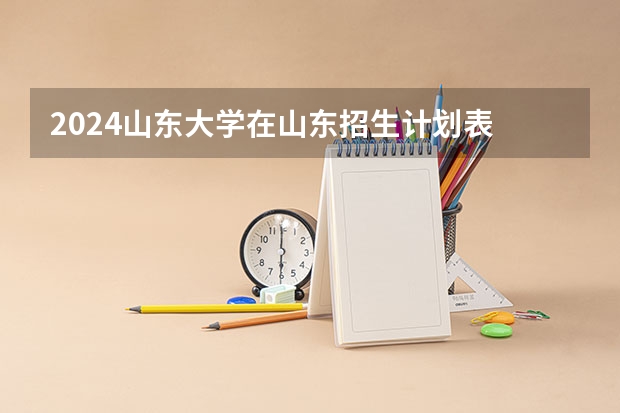 2024山东大学在山东招生计划表