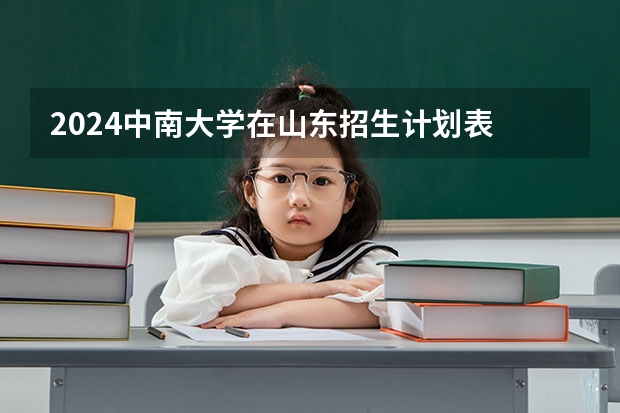2024中南大学在山东招生计划表
