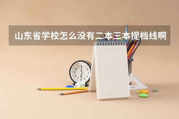 山东省学校怎么没有二本三本提档线啊？？？