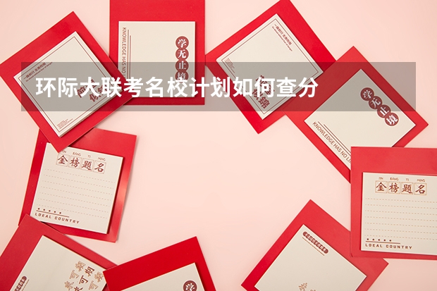 环际大联考名校计划如何查分