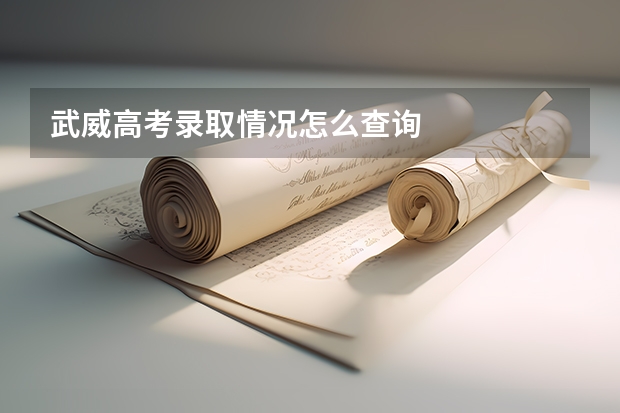 武威高考录取情况怎么查询